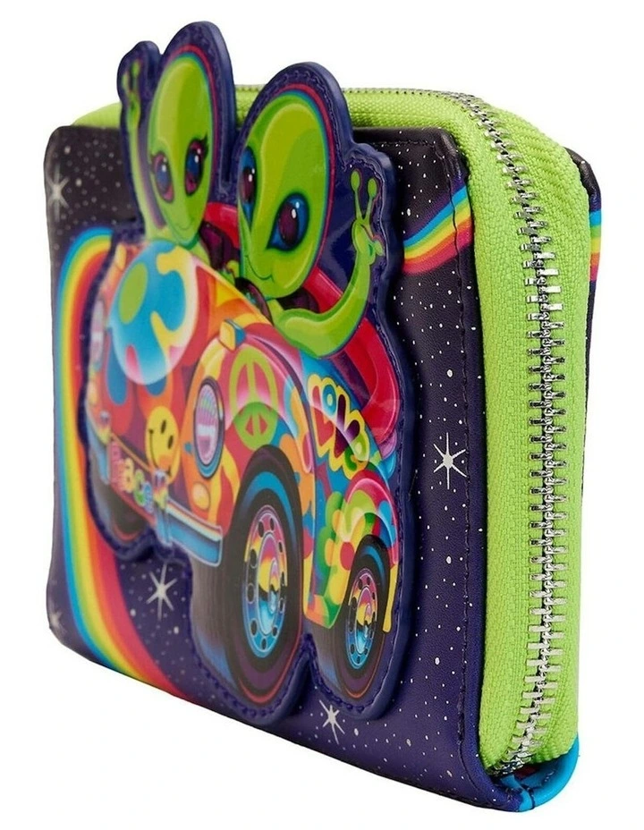 Cosmic Alien Ride Zip Around Wallet Coin Purse Card Holder in Multi image 3
