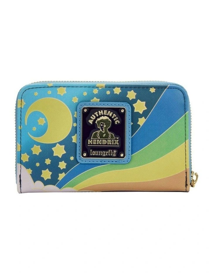 Psychadelic Landscape Glow Zip Around Coin Purse Wallet in Blue image 4