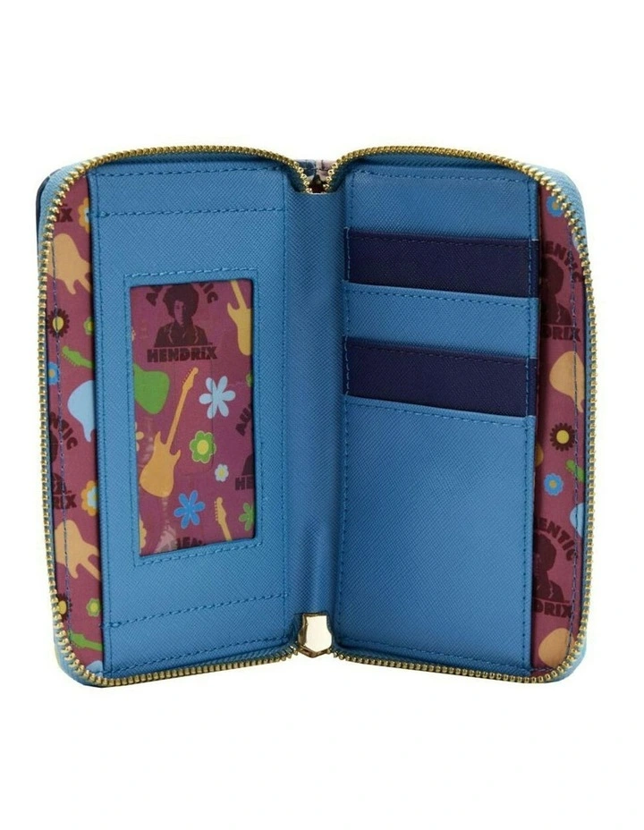 Psychadelic Landscape Glow Zip Around Coin Purse Wallet in Blue image 5
