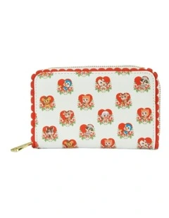 Faux Leather Printed Zipped Around Closured Wallet 4 in White