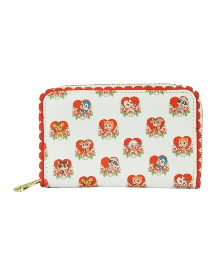 Faux Leather Printed Zipped Around Closured Wallet 4 in White image 1