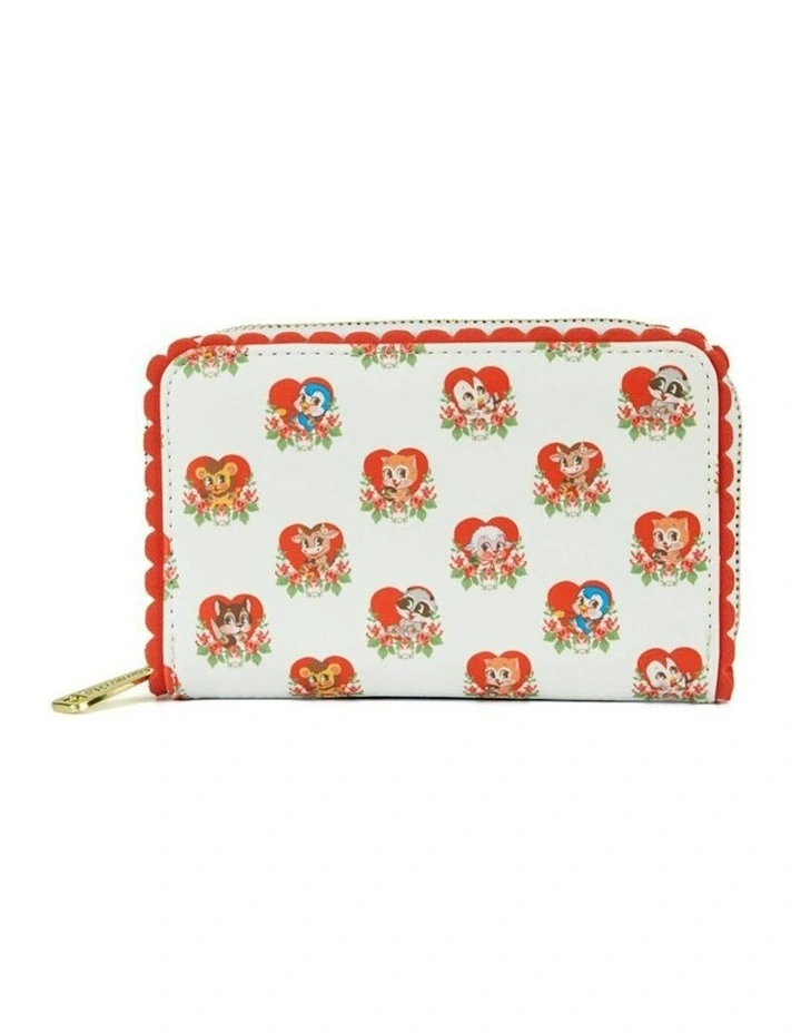 Faux Leather Printed Zipped Around Closured Wallet 4 in White image 2