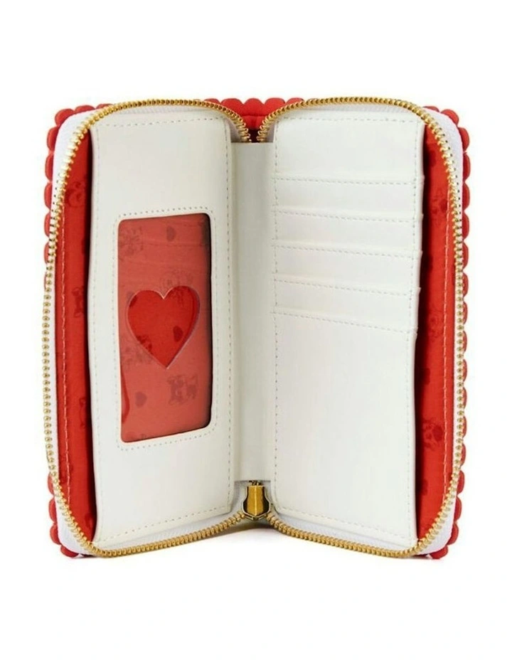 Faux Leather Printed Zipped Around Closured Wallet 4 in White image 3