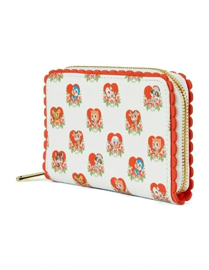 Faux Leather Printed Zipped Around Closured Wallet 4 in White image 4
