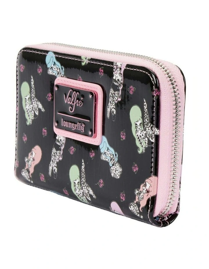 Shiny Faux Leather Lucy Tattoo Zipped Around Closured Wallet 4 in Black image 2
