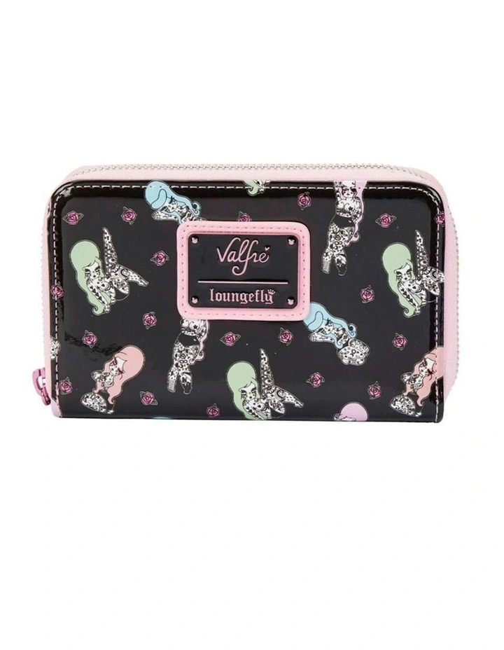 Shiny Faux Leather Lucy Tattoo Zipped Around Closured Wallet 4 in Black image 4