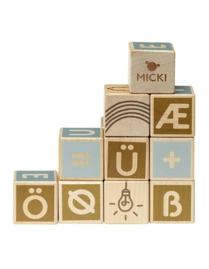 Letter & Number Fun Play Building Wooden Blocks Toy 36 Pieces image 2