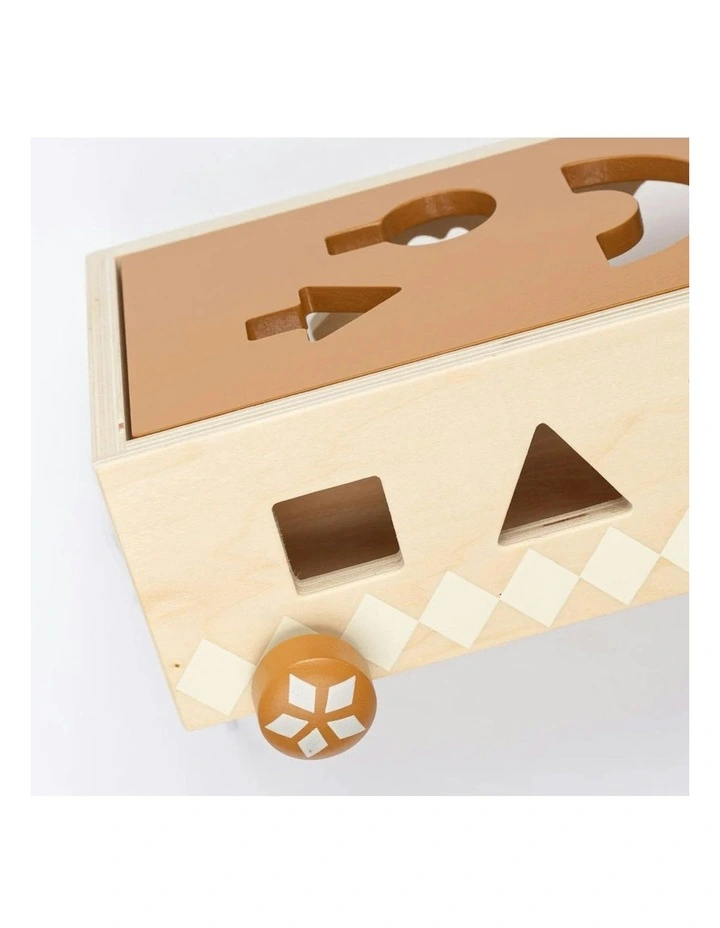 Shape Sorter Fun Wooden Pull Cart Learning Toy image 2
