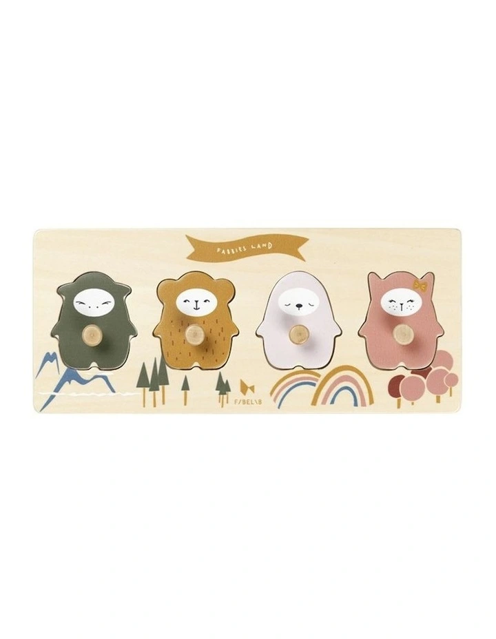 Puzzle Grip Fabbies Sloth Land Fun Wooden Learning Toy 30cm image 1