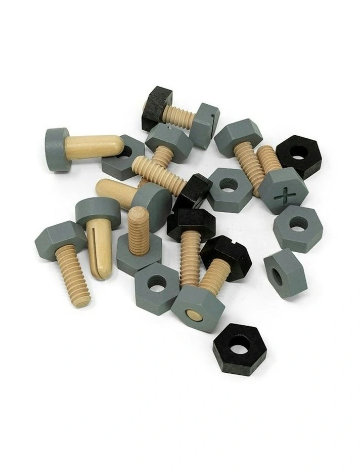Workshop Screws/Nuts Bolts Set Fun Wooden Toy 21 Pieces (3 Years ) image 1