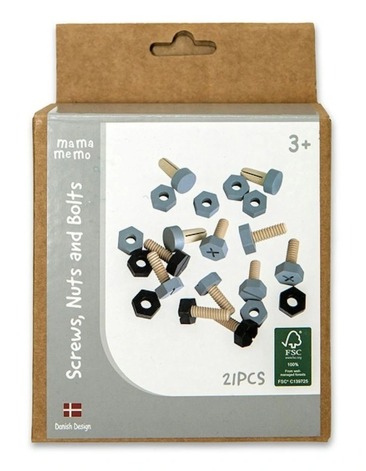 Workshop Screws/Nuts Bolts Set Fun Wooden Toy 21 Pieces (3 Years ) image 2