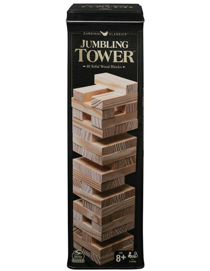 48pc Spin Master Classics Jumbling Tower Wooden Blocks Stack Game 8y image 1