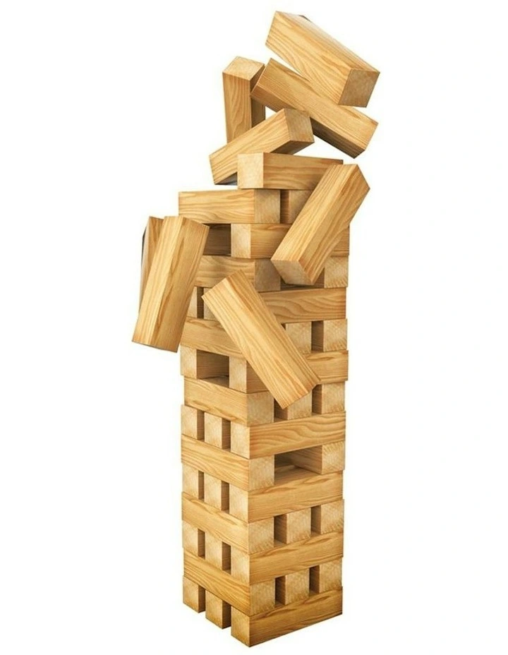 48pc Spin Master Classics Jumbling Tower Wooden Blocks Stack Game 8y image 3