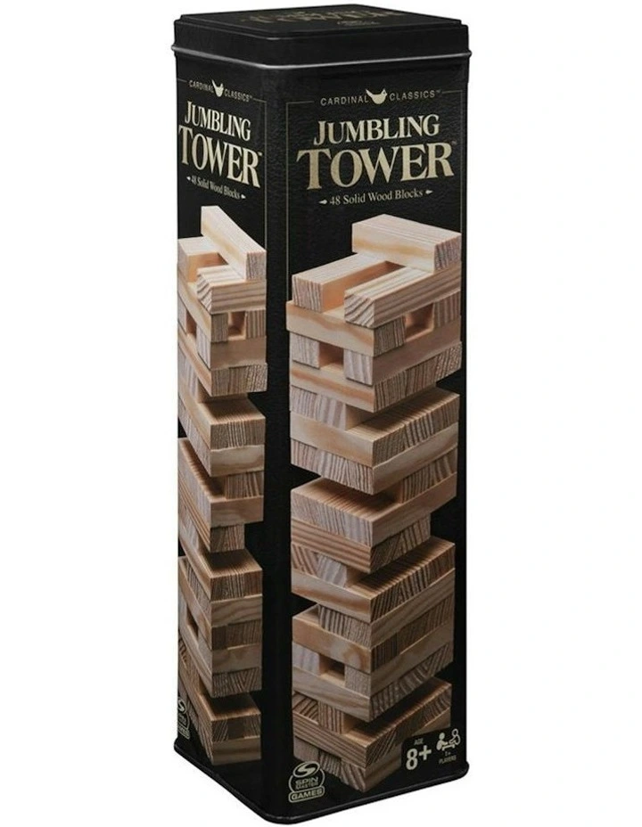 48pc Spin Master Classics Jumbling Tower Wooden Blocks Stack Game 8y image 4