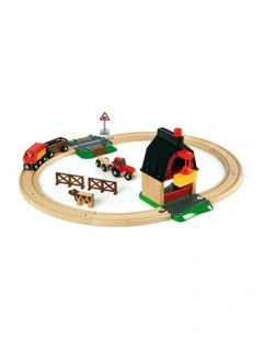20pc Kids/Childrens Building Play Toy Farm Railway Track Set 3y  55x52cm