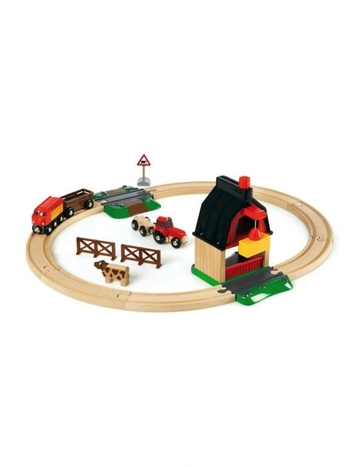 20pc Kids/Childrens Building Play Toy Farm Railway Track Set 3y  55x52cm image 1