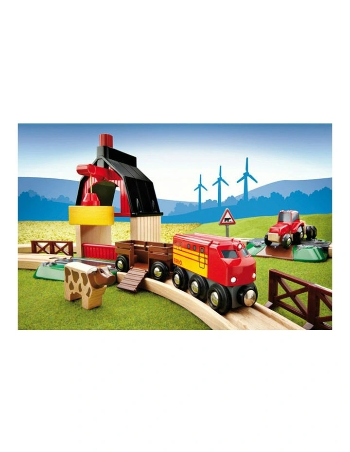 20pc Kids/Childrens Building Play Toy Farm Railway Track Set 3y  55x52cm image 5