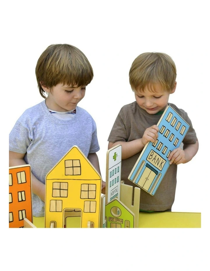 26pc The Happy Architect Town Kids Wooden Toy Fun Play Build 2  image 7