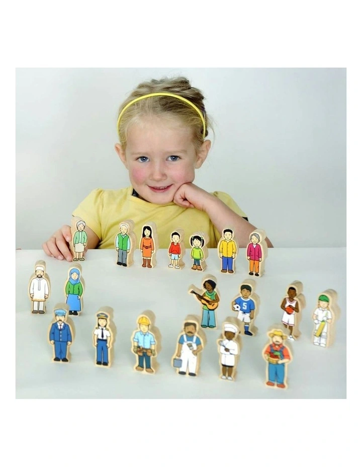 38pc Village People Kids Wooden Toy Interactive Fun Play 12m  image 5