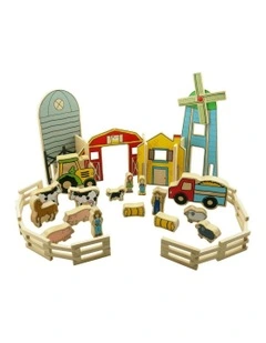 26pc The Happy Architect Farm Kids Wooden Toy Interactive Play 2 