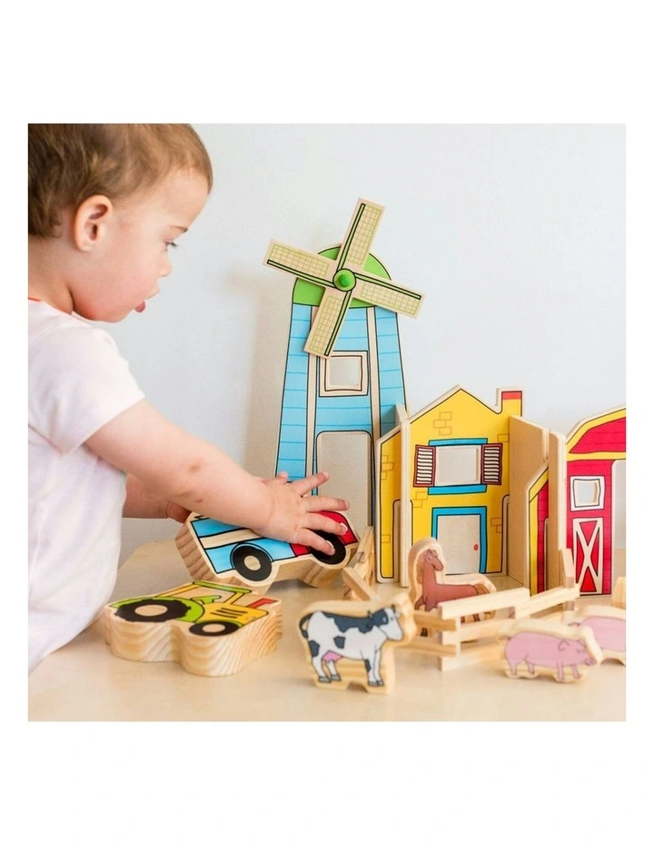 26pc The Happy Architect Farm Kids Wooden Toy Interactive Play 2  image 2