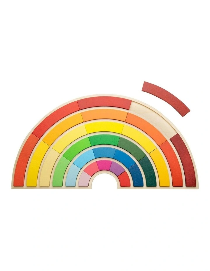 30pc Building Rainbows Kids Wooden Toy Fun Interactive Play 3  image 2