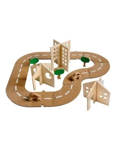 21pc Getting About Cork Town Kids Wooden Toy Interactive Play 3 