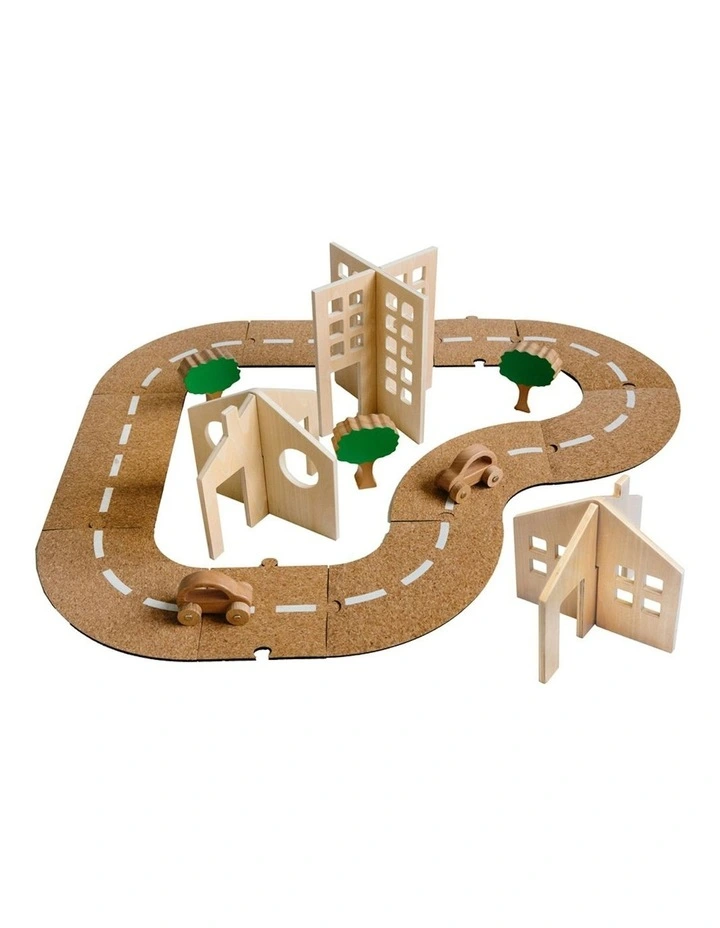 21pc Getting About Cork Town Kids Wooden Toy Interactive Play 3 image 1