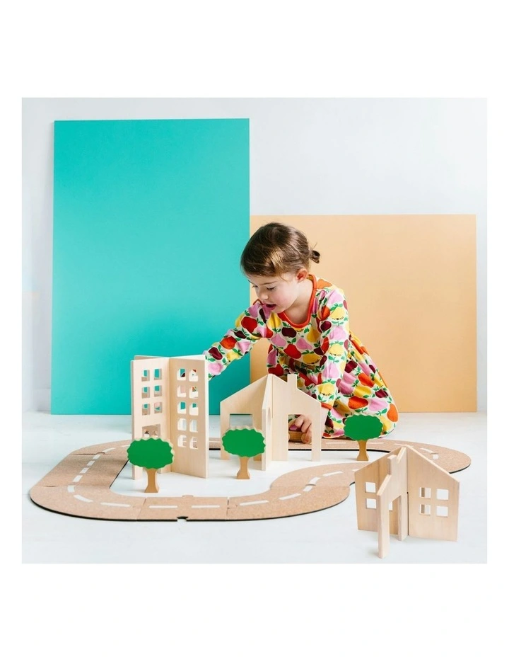 21pc Getting About Cork Town Kids Wooden Toy Interactive Play 3  image 3