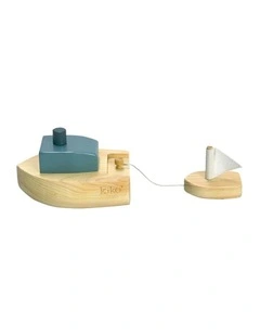 Gg Ofune Wind-Up Sail Boat Fun Play Wooden Toy 3+