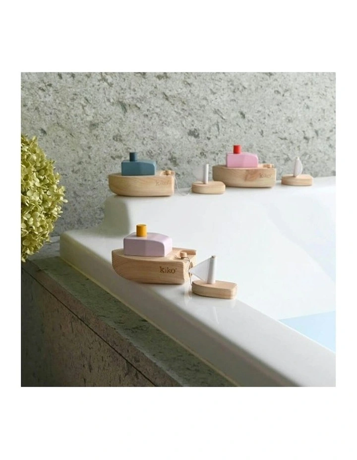 Gg Ofune Wind-Up Sail Boat Fun Play Wooden Toy 3+ image 3