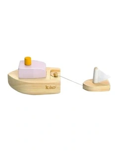 Gg Ofune Wind-Up Sail Boat Fun Wooden Toy 3+