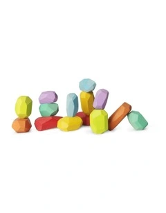 Wooden Stacking Stones Fun Activity Playset 2+ 14 Piece