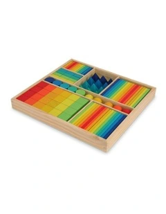 Mixed Wooden Blocks With Tray Toy 2+ 100 Piece