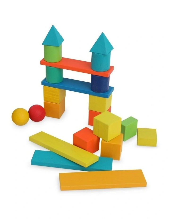 Mixed Wooden Blocks With Tray Toy 2+ 100 Piece image 2