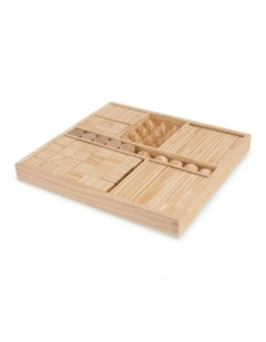 Mixed Wooden Blocks With Tray  2+ 100 Piece