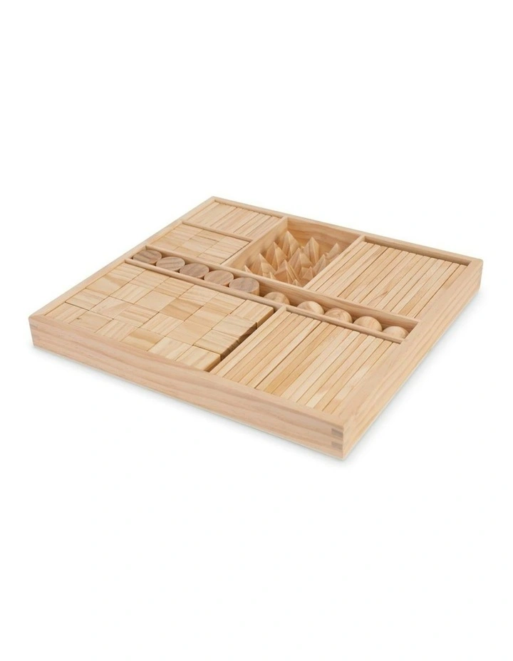 Mixed Wooden Blocks With Tray  2+ 100 Piece image 1