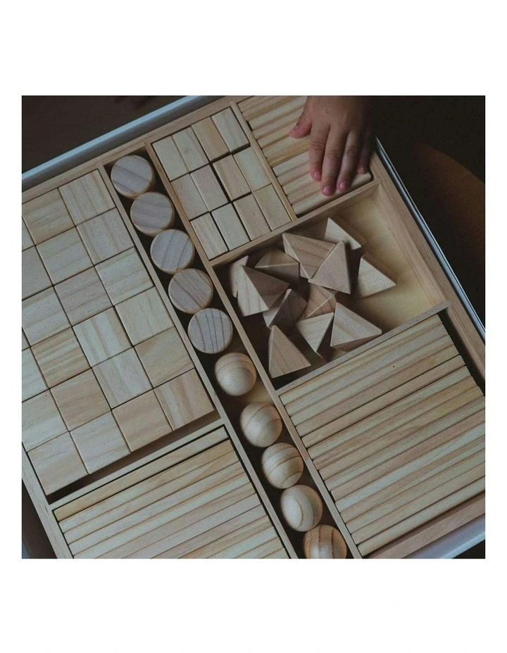 Mixed Wooden Blocks With Tray  2+ 100 Piece image 6