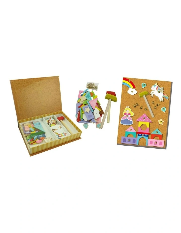 Wooden Unicorn Tap A Shape In Bookcase Activity Set 26cm 3+ image 1