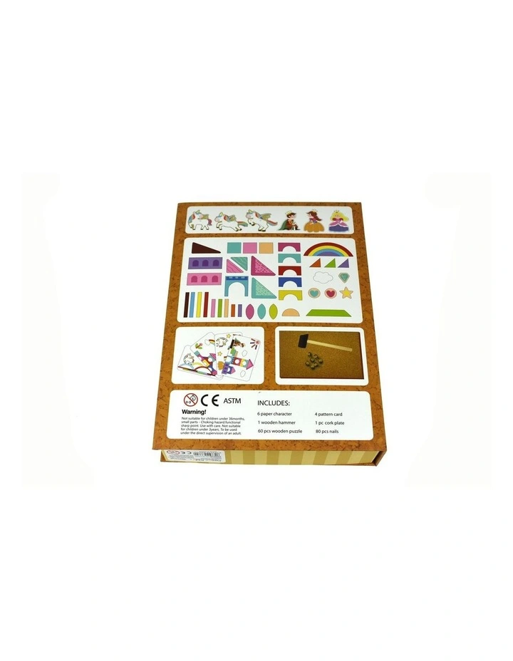 Wooden Unicorn Tap A Shape In Bookcase Activity Set 26cm 3+ image 3