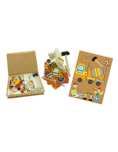 Wooden Construction Tap A Shape In Bookcase Activity Set 19x26cm 3+