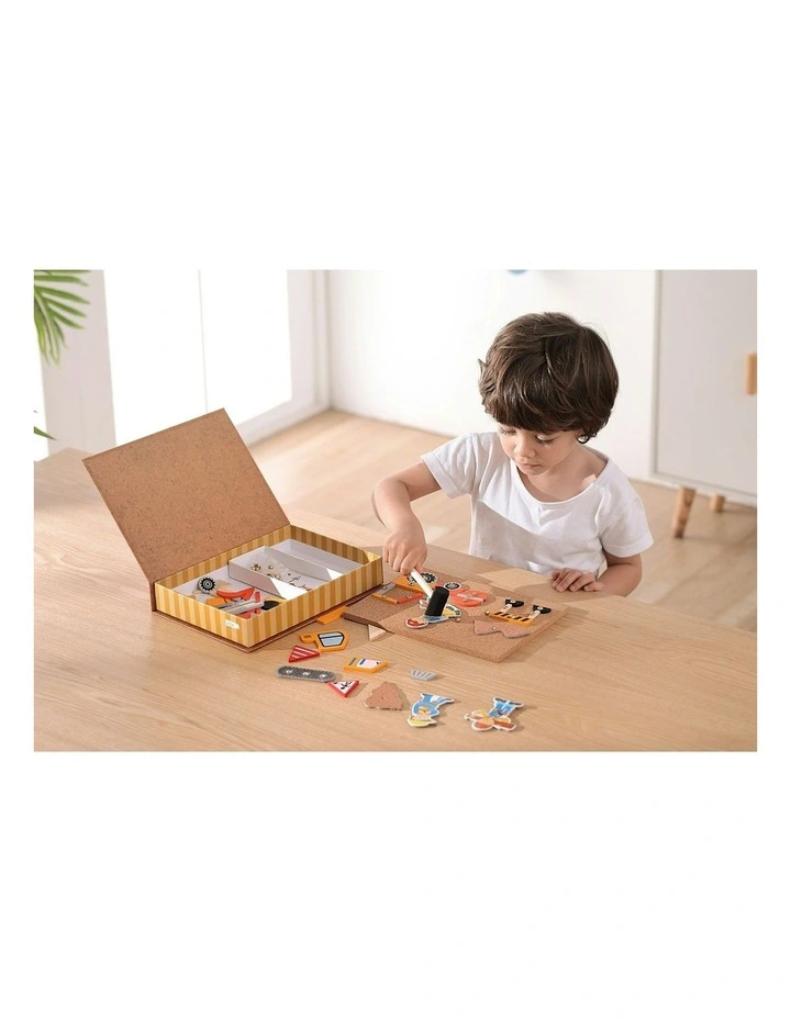 Wooden Construction Tap A Shape In Bookcase Activity Set 19x26cm 3+ image 2
