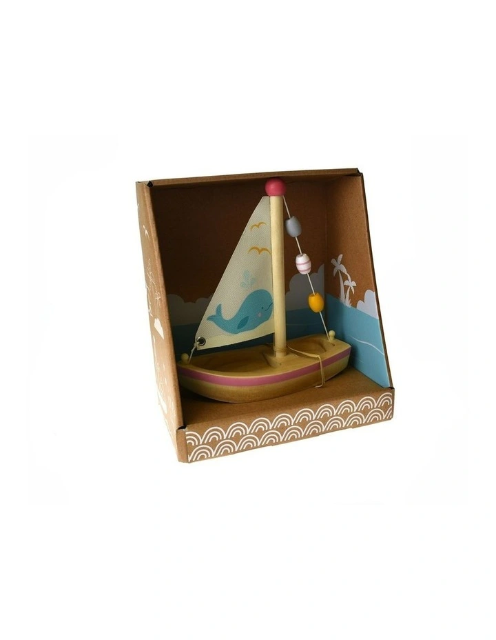 Calm and Breezy Wooden Sailboat Toy Whale 2yrs+ image 2