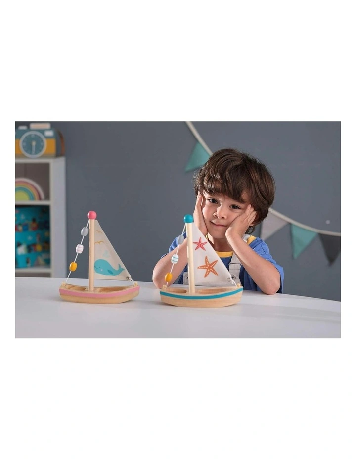 Calm and Breezy Wooden Sailboat Toy Whale 2yrs+ image 3
