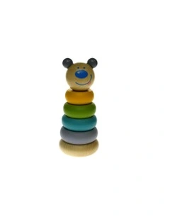 Animal Wooden Stacking Blocks Play Toy Bear 12m+
