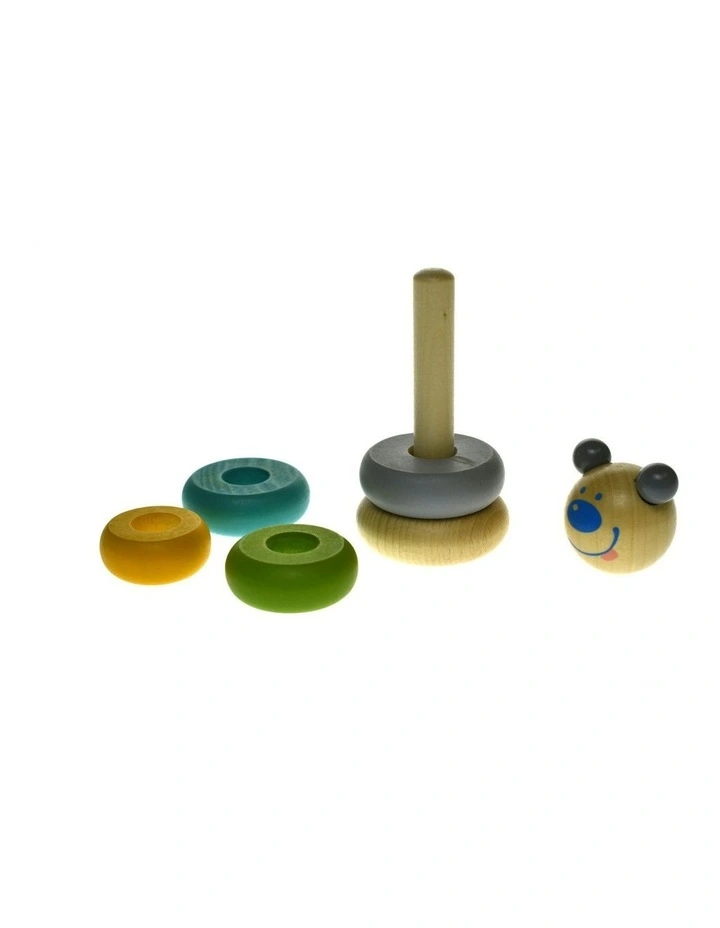 Animal Wooden Stacking Blocks Play Toy Bear 12m+ image 2