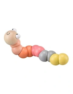 Calm and Breezy Wooden Jointed Worm Toy 10m+