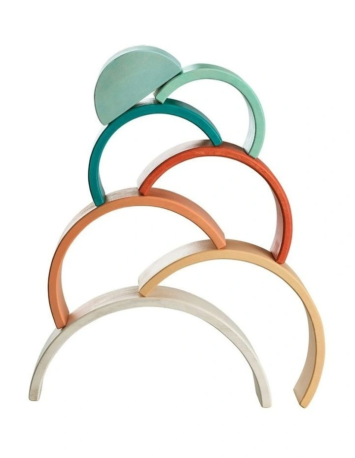 Calm and Breezy Wooden Stacking Rainbow Toy 18m+ image 2