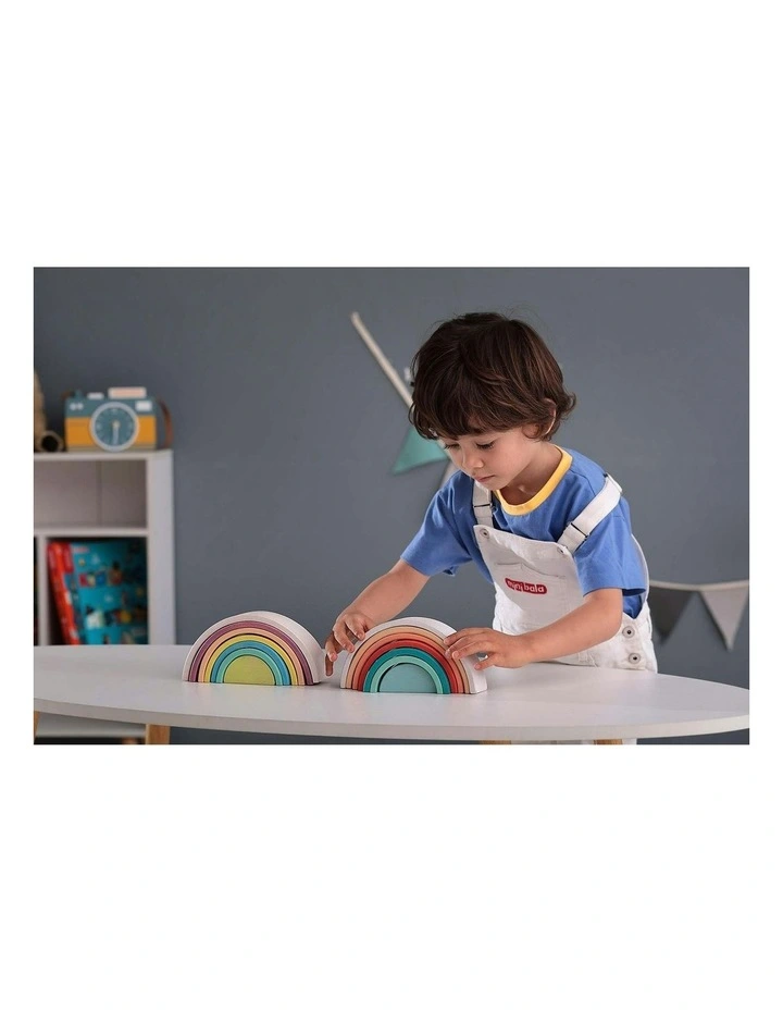 Calm and Breezy Wooden Stacking Rainbow Toy 18m+ image 7