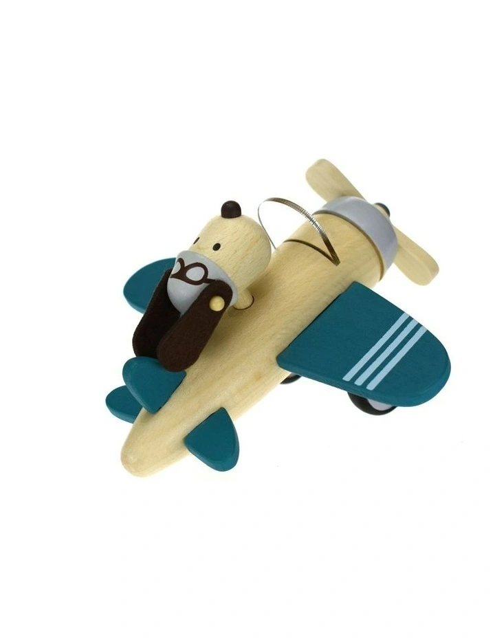 Retro Wooden Plane with Cute Dog Driver Large Toy 12m+ image 3